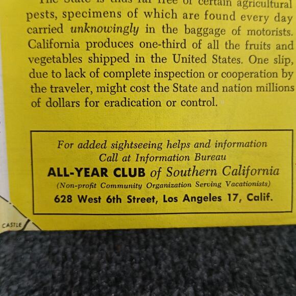 VTG Hollywood Movie Star Homes Sightseeing Map All Year Club California CA 1957 - Picture 8 of 16